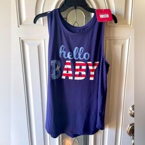 Nwt Ingrid and Isabel Maternity Hello Baby Fourth of July Tank Top